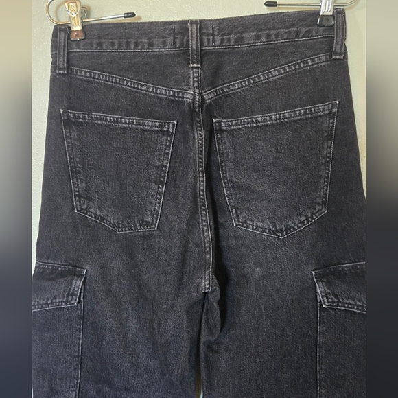 Agolde | Black Washed Minka Cargo Wide Leg Jeans Size 26 - Picture 5 of 11